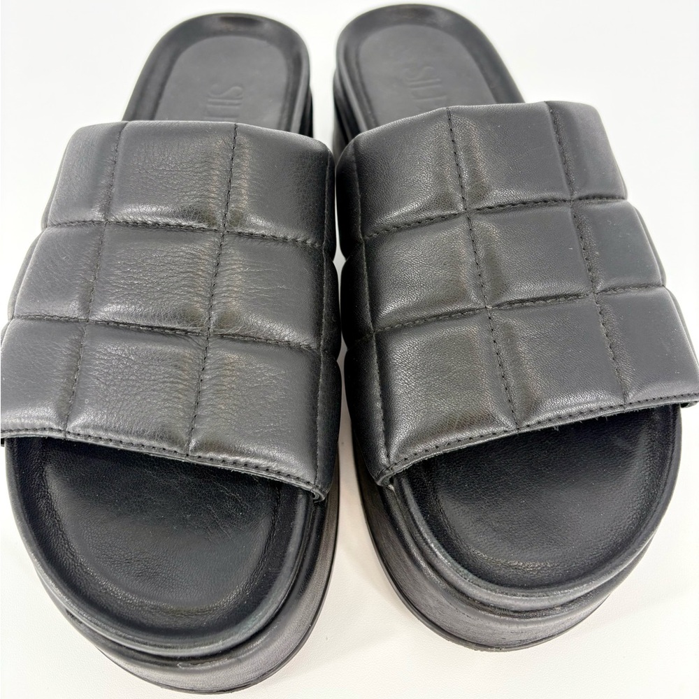SILENT D Black Quilted Puffy Slide - Picture 9 of 16